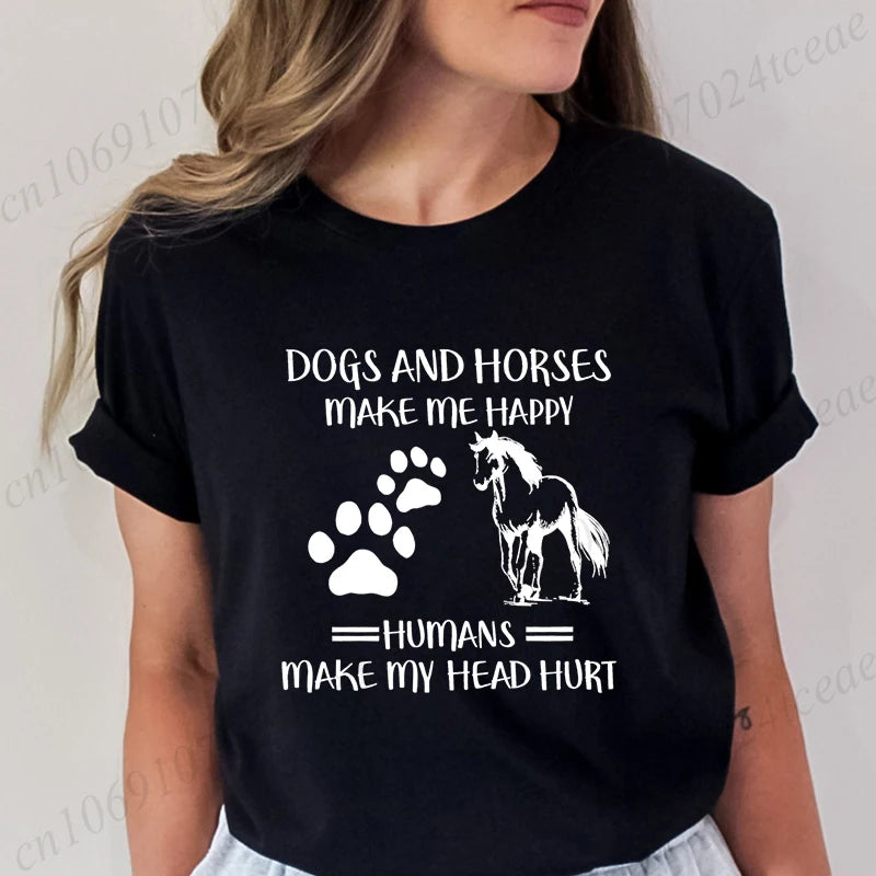 New Fashion Men Women T Shirt Horse Heartbeat Design Adults Children's Clothing Fashion Harajuku Horse Lover Tee T-Shirt Gifts So ist Leben
