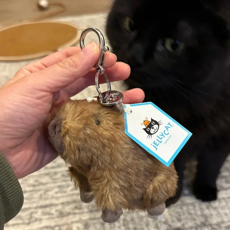 【AUF LAGER】 JELLYCAT UK Lustiger süßer Capybara-Taschenanhänger mit Tasche, Jellycat-Capybara-Plüsch-Schlüsselanhänger, Geburtstag, Weihnachten, Geschenk So ist Leben