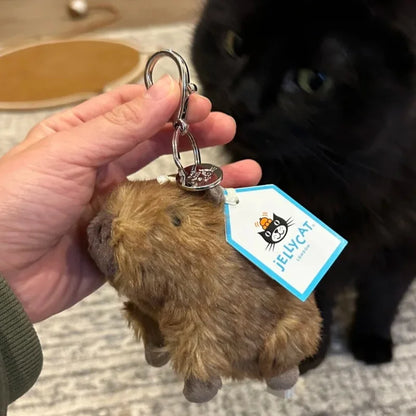 【AUF LAGER】 JELLYCAT UK Lustiger süßer Capybara-Taschenanhänger mit Tasche, Jellycat-Capybara-Plüsch-Schlüsselanhänger, Geburtstag, Weihnachten, Geschenk So ist Leben