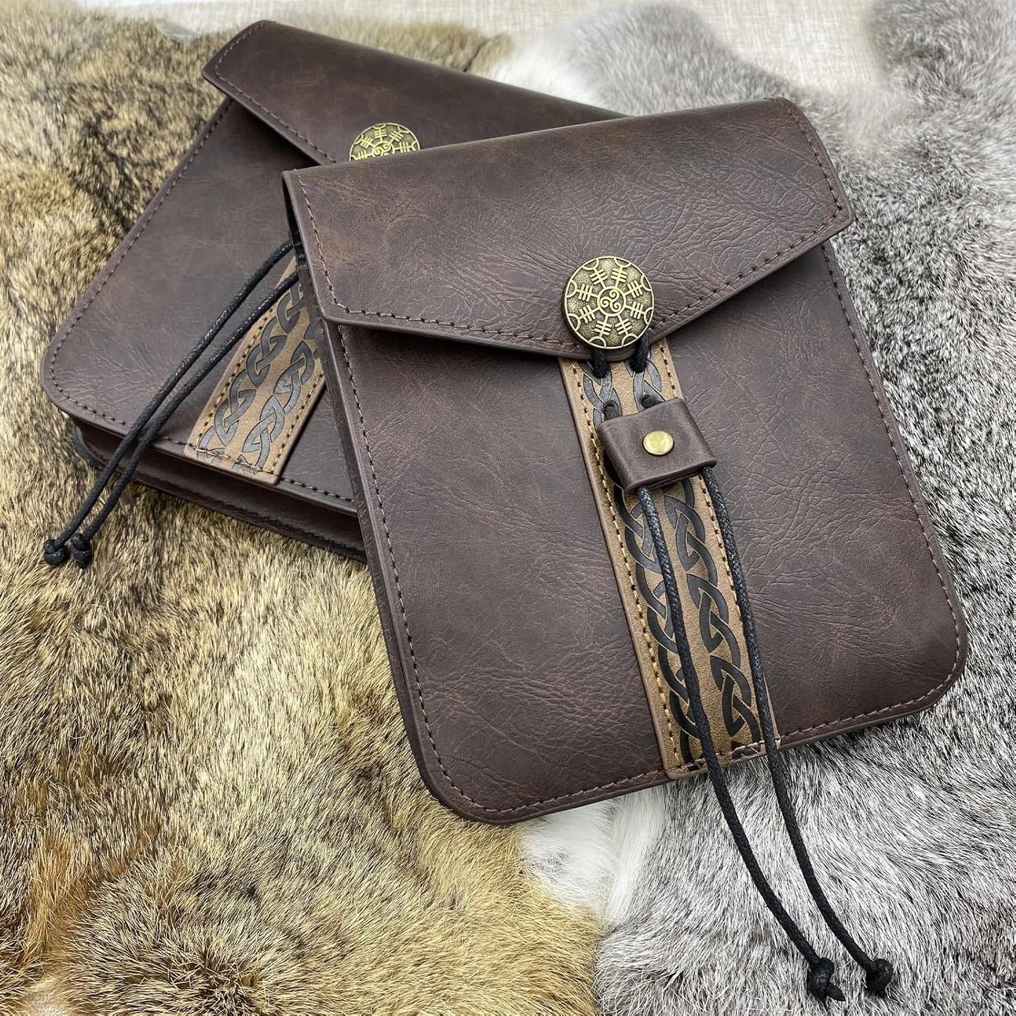 2 Stück mittelalterlicher Gürtel und Geldbörse im Wikinger-Stil, perfekt für LARP Renaissance Faire Halloween und Renaissance So ist Leben