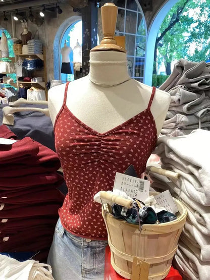 Weißes, ärmelloses Tanktop mit Spitzenbesatz für Damen, lässig, weiche Baumwolle, V-Ausschnitt, schmal geschnittene Westen, Vintage, süß, süß, Preppy-Stil, Camis So ist Leben