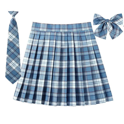 Frauen Hohe Taille Gefaltete Rock Plaid Krawatte Sommer Neue Harajuku Preppy Mini EINE Linie Japanische Schule Uniformen Mädchen Kawaii Rock So ist Leben