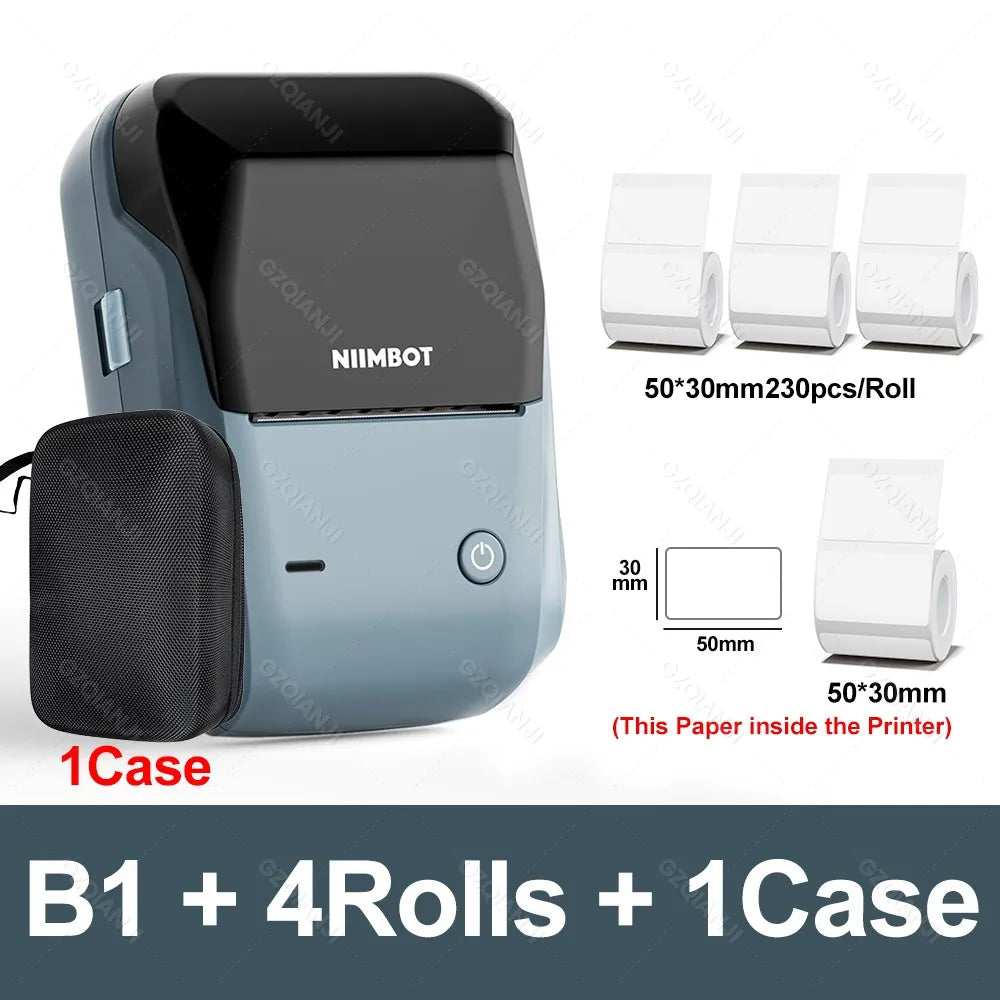 NIIMBOT B1 Tragbarer Thermodrucker mit Bändern, 5,1 cm, selbstklebende Etikettenmaschine, Mini-Bluetooth-Aufkleberhersteller, wasserdichte Etikettenrolle So ist Leben