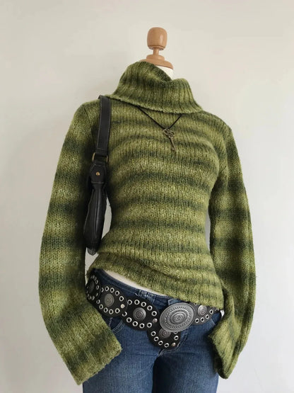 Spicy Girls Stripe Harajuku Y2k Langarm Top Streetwear Rock Goth Chic Crop Top Hip Hop Chic Langarm Pullover Mode Punk So ist Leben