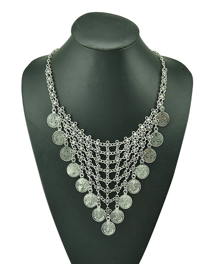 Türkei Bohemian Schwarz Blau Stein Ethnische Münze Quaste Halskette Türkische Gypsy Boho Strand Halsband Lätzchen Indien Halskette für Frauen Party So ist Leben