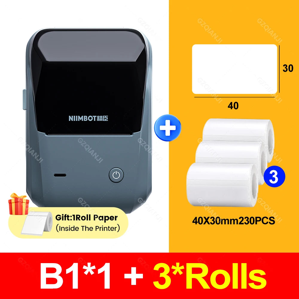 Original Niimbot B1 Etiketten drucker Farbe runde Aufkleber Handheld tragbare Bluetooth selbst klebende Etikettierung Business-Maschine klein So ist Leben