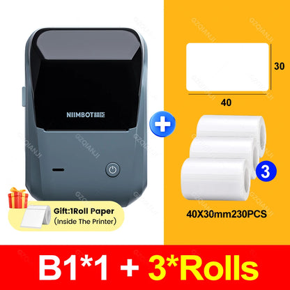 Original Niimbot B1 Etiketten drucker Farbe runde Aufkleber Handheld tragbare Bluetooth selbst klebende Etikettierung Business-Maschine klein So ist Leben