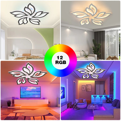 54-W-LED-Deckenleuchte mit RGB-Farbwechsel-Rücklicht, dimmbar mit Fernbedienung So ist Leben