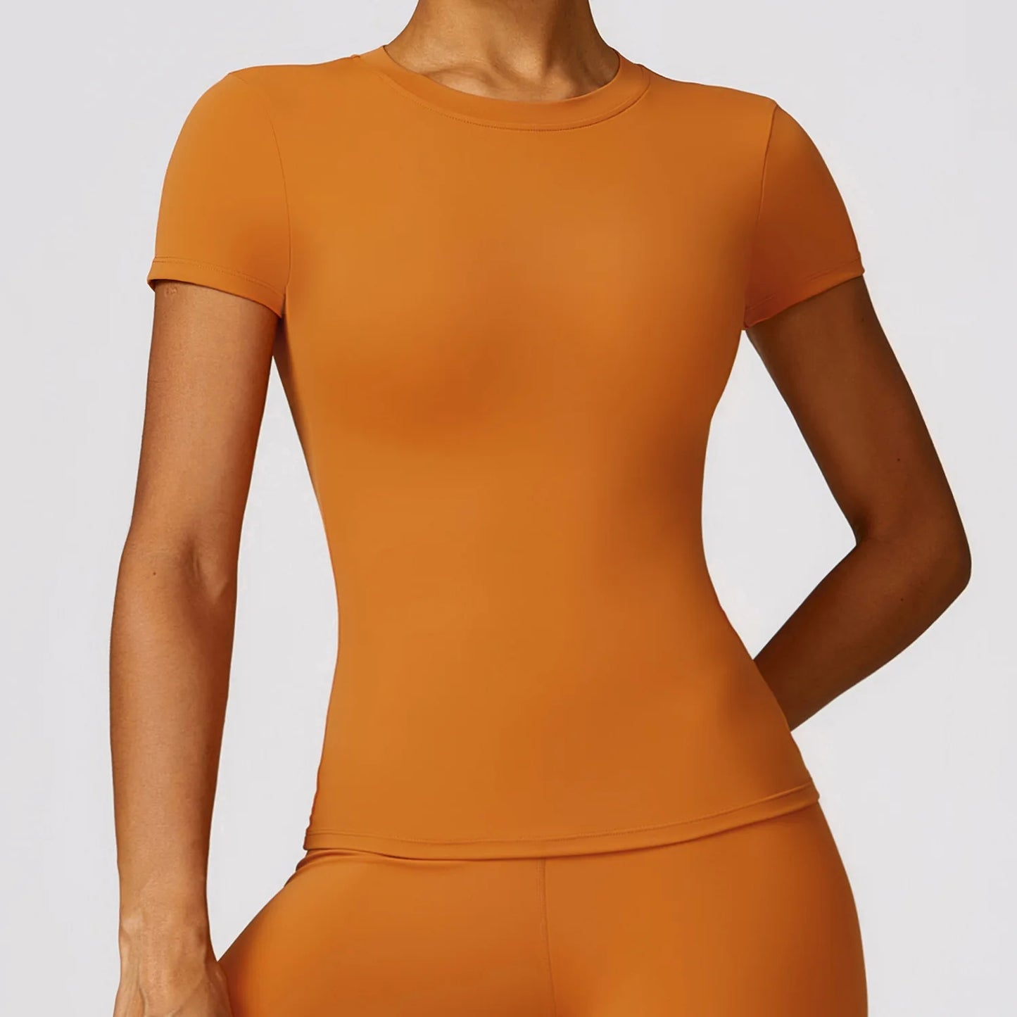 NCLAGEN Damen-Laufsport-T-Shirt, Sommer, kurzärmelig, Rundhalsausschnitt, atmungsaktiv, dehnbar, für Fitnessstudio, Yoga, schlank, Fitness, aktives Top-T-Shirt So ist Leben