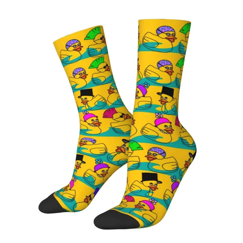Enten mit Messer Herren Crew Socken Unisex Mode Tier Cartoon Frühling Sommer Herbst Winter Kleid Socken So ist Leben