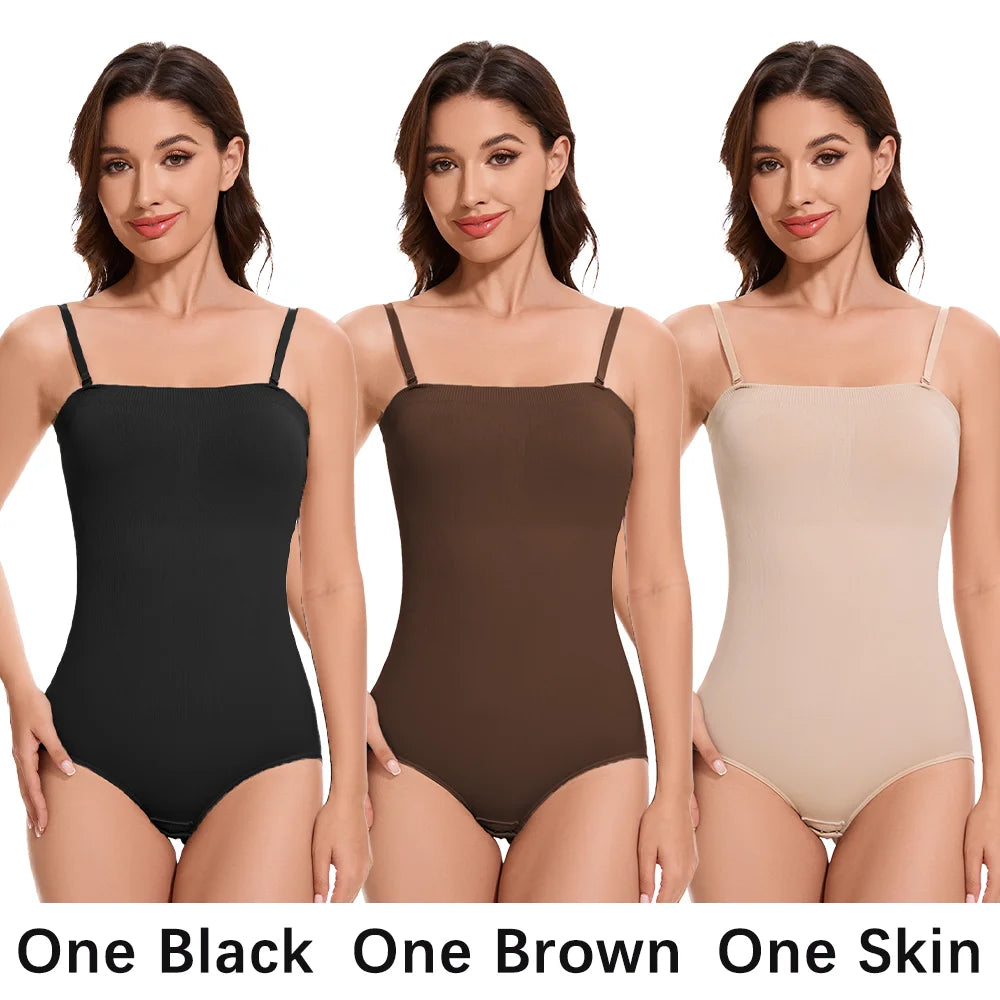 Molasus Abnehmen Trägerlosen Body Off Schulter Frauen Shorts Shapewear Bauch-steuer Body Shaper Sexy Fajas Unterwäsche Bodys So ist Leben