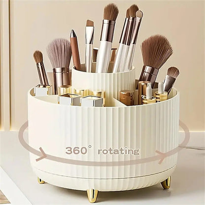 360 °   Rotierender Make-up-Organizer – 1 Stück Kunststoff-Kosmetikaufbewahrung mit 5 Fächern – multifunktionaler Halter für Pinsel So ist Leben