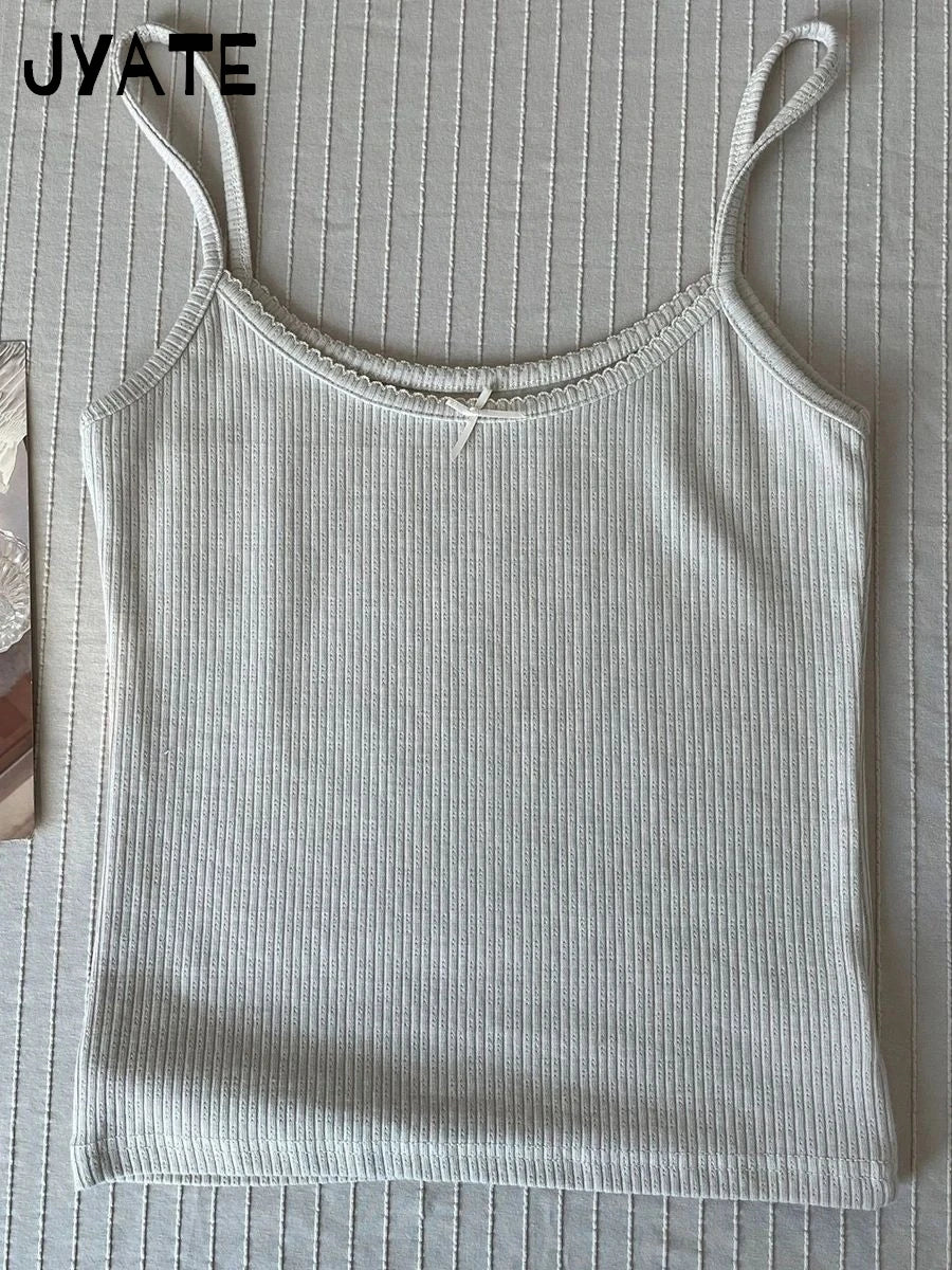 Süße Blumendruck Öse Schleife abgeschnittene Westen Frauen Baumwolle beiläufige dünne Spitzenbesatz Tank Tops Vintage Adrette süße Leibchen Y2K So ist Leben