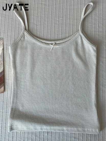 Süße Blumendruck Öse Schleife abgeschnittene Westen Frauen Baumwolle beiläufige dünne Spitzenbesatz Tank Tops Vintage Adrette süße Leibchen Y2K So ist Leben