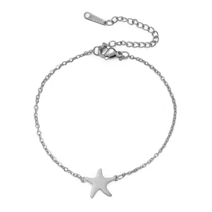 LIKGREAT Edelstahl-Seestern-Fußkettchen für Damen, verstellbare Strand-Fußkette, doppellagiges Sommer-Knöchelarmband, Schmuck, Geschenk So ist Leben