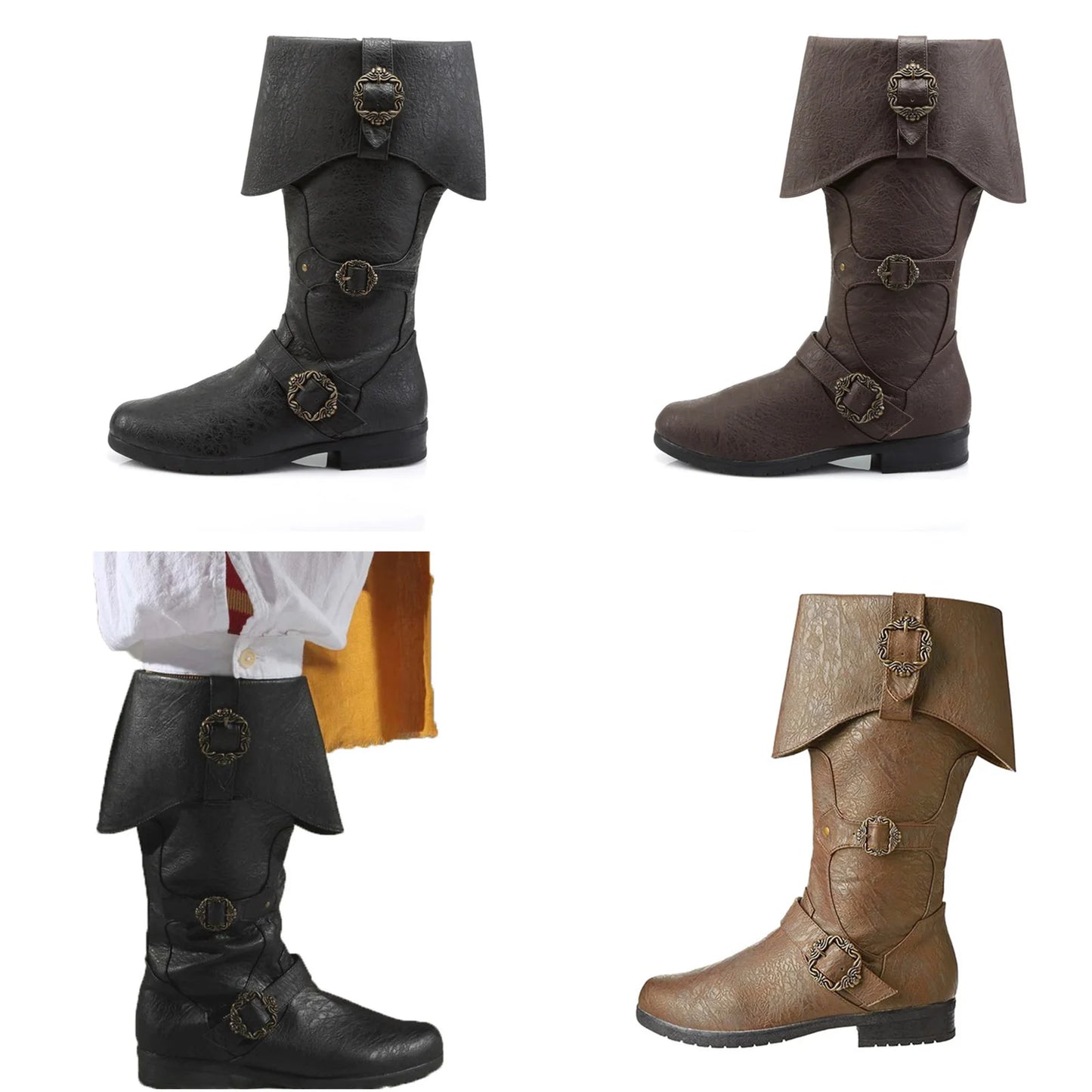 Retro Mittelalterliche Stiefel Nordic Viking Pirate Männer Frauen Stiefel Viking Pirate Steampunk Reiten Lange Cosplay Stiefel für Halloween Party So ist Leben