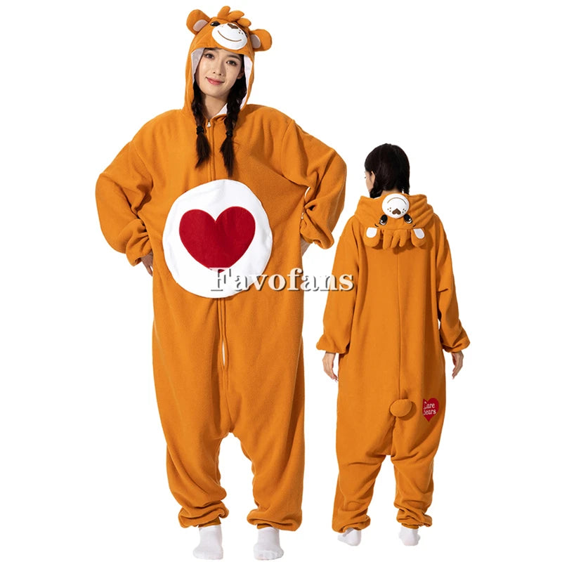 Favofans Tier-Kigurumi für Erwachsene Frauen Bären-Onesies Pyjamas Halloween-Kostüme Cosplay-Jumpsuit Weihnachtsgeschenk So ist Leben