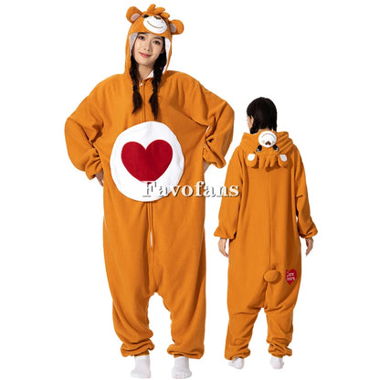 Favofans Tier-Kigurumi für Erwachsene Frauen Bären-Onesies Pyjamas Halloween-Kostüme Cosplay-Jumpsuit Weihnachtsgeschenk So ist Leben