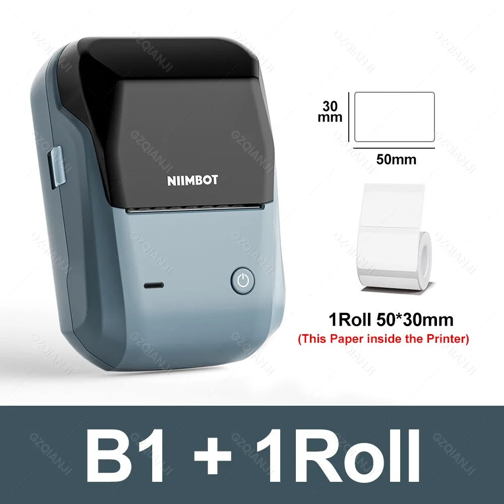 NIIMBOT B1 Tragbarer Thermodrucker mit Bändern, 5,1 cm, selbstklebende Etikettenmaschine, Mini-Bluetooth-Aufkleberhersteller, wasserdichte Etikettenrolle So ist Leben