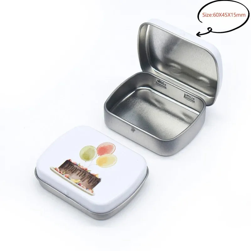 Neue quadratische Blech-Aufbewahrungsboxen Kleine Metall-Aufbewahrungsbox Silber Schmuck Schlüssel Münzen Metallbox Blechdose Hochzeit Süßigkeiten Aufbewahrungsdose So ist Leben