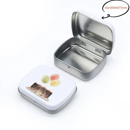 Neue quadratische Blech-Aufbewahrungsboxen Kleine Metall-Aufbewahrungsbox Silber Schmuck Schlüssel Münzen Metallbox Blechdose Hochzeit Süßigkeiten Aufbewahrungsdose So ist Leben