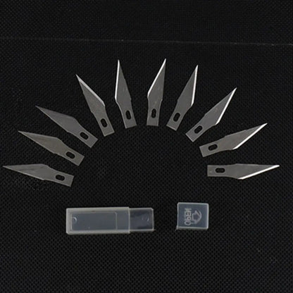 10PCS Klingen Cutter Handwerk Holz Carving Messer Gravur Nicht-Slip Metall Skalpell Messer Teile Handy PCB Reparatur hand Werkzeuge So ist Leben