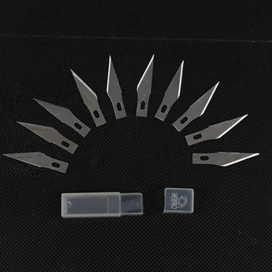 10PCS Klingen Cutter Handwerk Holz Carving Messer Gravur Nicht-Slip Metall Skalpell Messer Teile Handy PCB Reparatur hand Werkzeuge So ist Leben