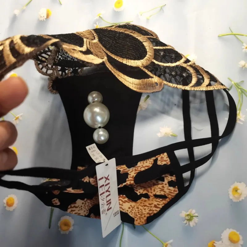 Sexy Höschen mit Leopardenmuster, schönes Gesäß, übergroßer Schmetterling, elastisch, große Hose, Ausrüstung, große Perlen im Inneren, Massagestimulation So ist Leben