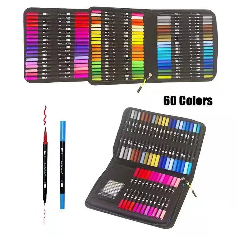 12/24/60/72/100/120 Farben Aquarell Kunst Marker Pinsel Stift Dual Tip Fin eliner Zeichnung für Kalligraphie Malerei Set Kunst zubehör So ist Leben