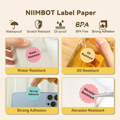 2 Rollen Niimbot B1 B21 B3S Etiketten-selbstklebendes Aufkleberpapier für Etikettendrucker, automatisches Klebepapier, Namenskarte, stationäre Markierung So ist Leben