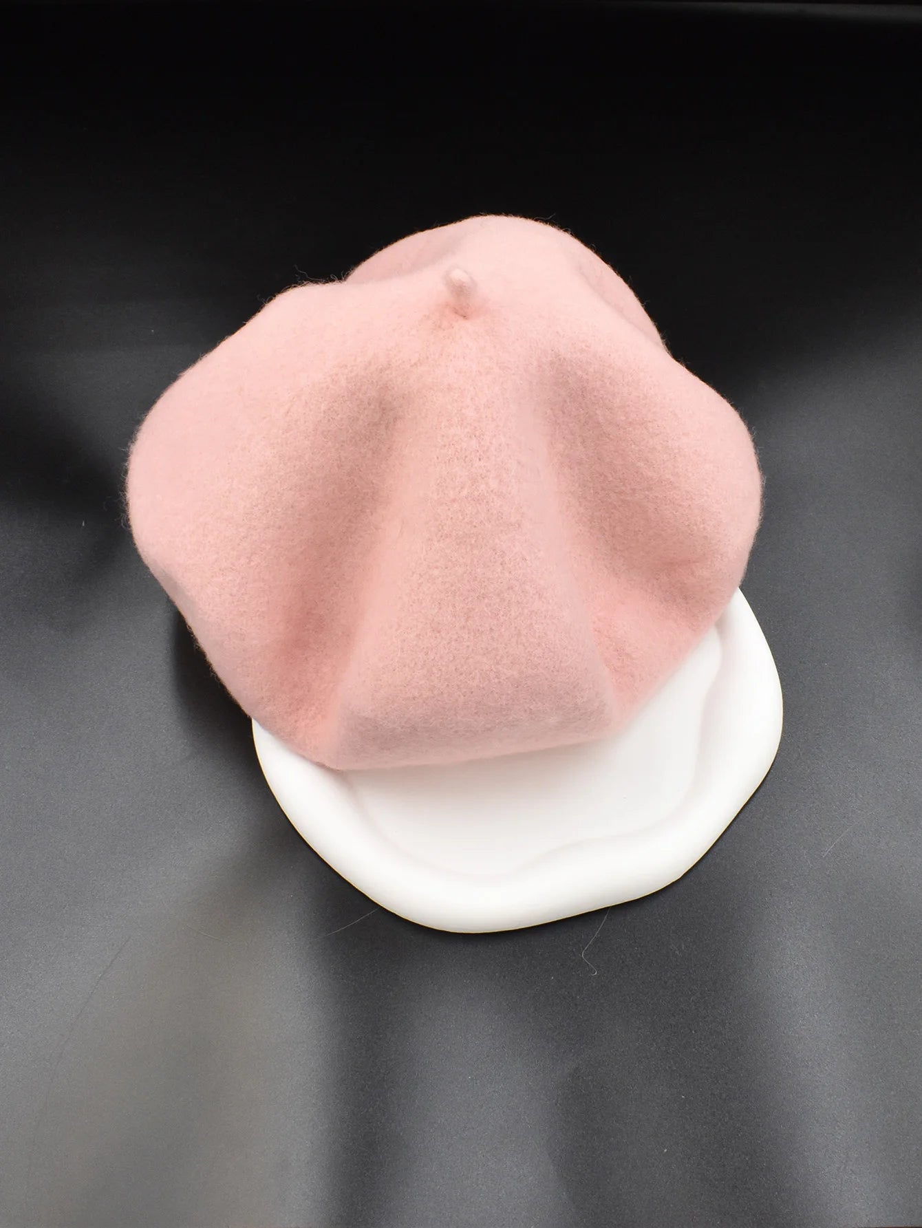 Neue Frauen schwarz rosa Berets Hut Mode Einfarbig Wolle Gestrickte Mit Damen Beanie Baskenmütze Hut Warme Herbst und winter Kappe So ist Leben