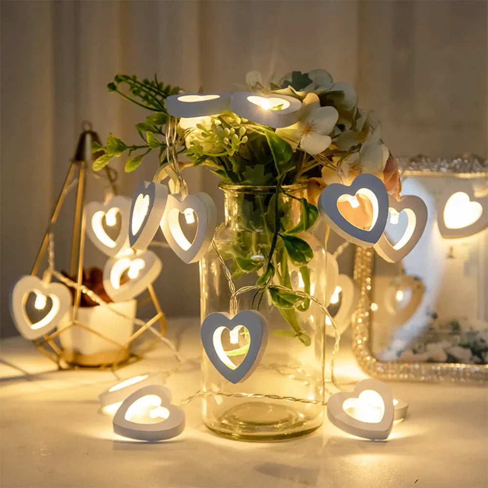 LED Herzförmige Lichterkette - Valentinstag Feenlicht Girlande Deko - Innen Schlafzimmer Kinderzimmer Plastik Kompakte Größe - Warmes Licht So ist Leben