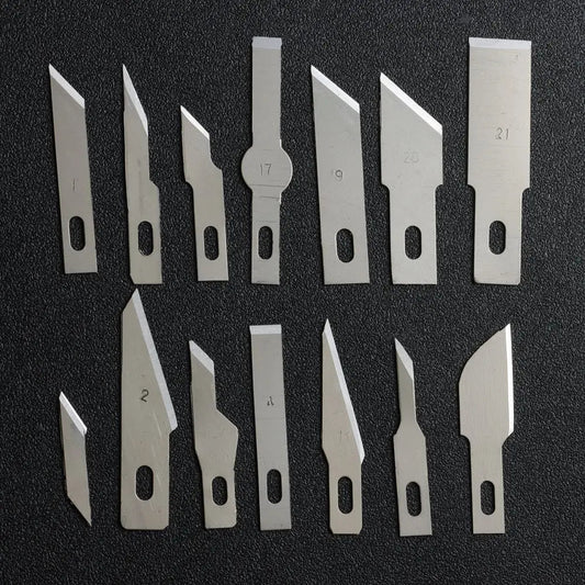 10PCS Klingen Cutter Handwerk Holz Carving Messer Gravur Nicht-Slip Metall Skalpell Messer Teile Handy PCB Reparatur hand Werkzeuge So ist Leben