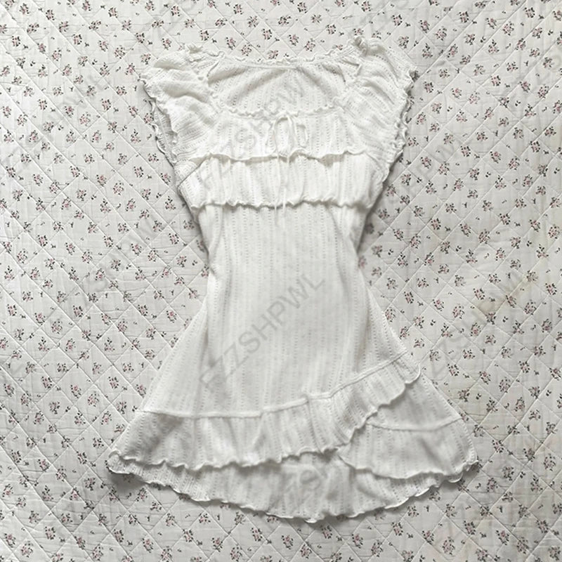 Gothic Harajuku Vintage Y2K Damen Kleid Sexy Slim Chic Casual Lace-up Design Neckholder Kleider Punk Rock Emo Girl Streetwear So ist Leben