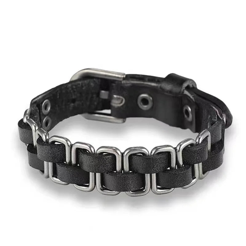 Punk Niet Stern PU Leder Armband Für Frauen Männer Hip Hop Gothic Dark Girl Rock Schmuck Anhänger Liebe Kette Hip Hop Zubehör So ist Leben