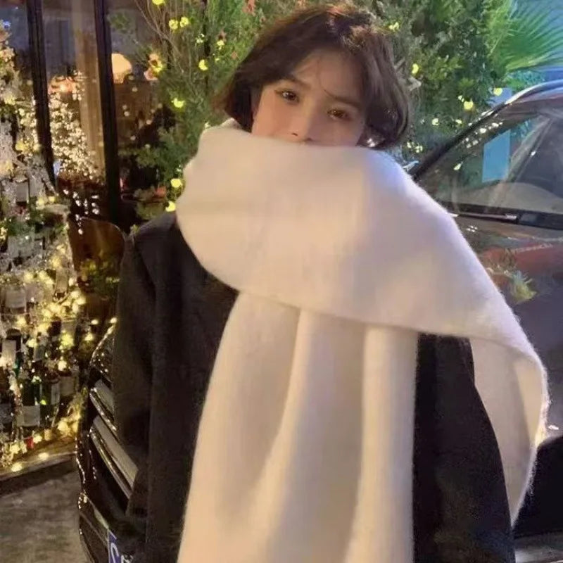 Retro koreanischen Stil Damen Schal Winter warm Quastenbesatz Nachahmung Kaschmir Schal Wrap Polyester frisch süß cremiger Stil So ist Leben