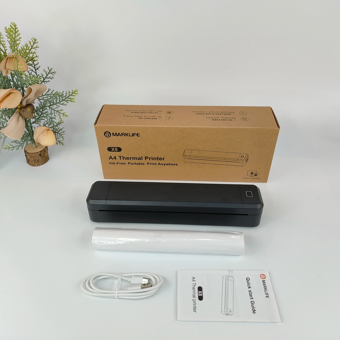 Marklife X8 Mini A4 Thermodrucker Bluetooth Fotos PDF Dokumentendruck Tintenlose Maschine für Büroarbeit Zuhause Schule Reisen So ist Leben