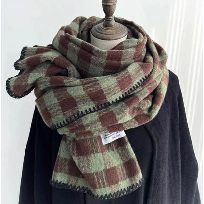 Retro koreanischen Stil Damen Schal Winter warm Quastenbesatz Nachahmung Kaschmir Schal Wrap Polyester frisch süß cremiger Stil So ist Leben