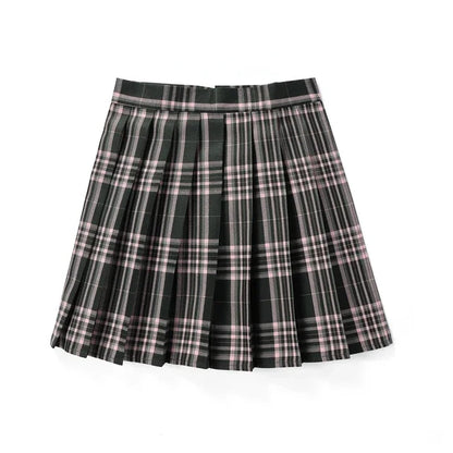 Sommer Frauen Hohe Taille Gefaltete Plaid Röcke Mini Tennis Rock Harajuku JK Japanische Schuluniform Kurze A-Line Mini Rock Mädchen So ist Leben