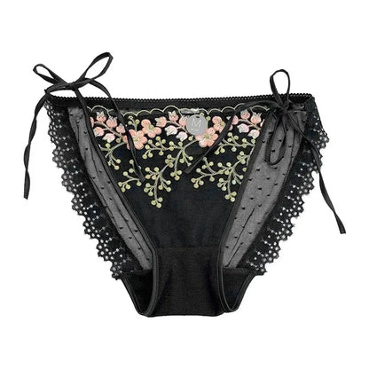 Damen Slip mit Spitze und modernem Blumenmuster - So ist Leben