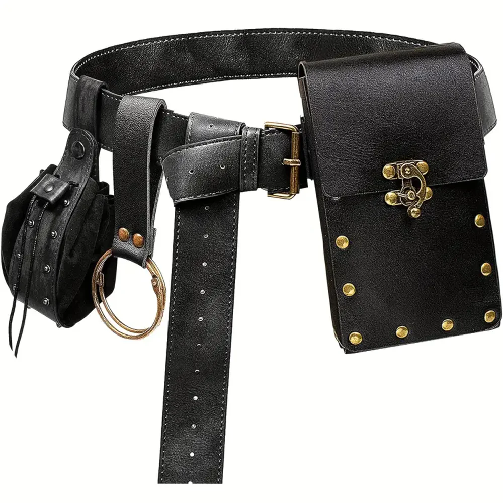 Cosplay Mittelalter Retro Gürtel Renaissance Kupfer Münze Taille Tasche Viking Ritter Rock Clip Schlüsselbund Halloween Rollenspiel Prop So ist Leben