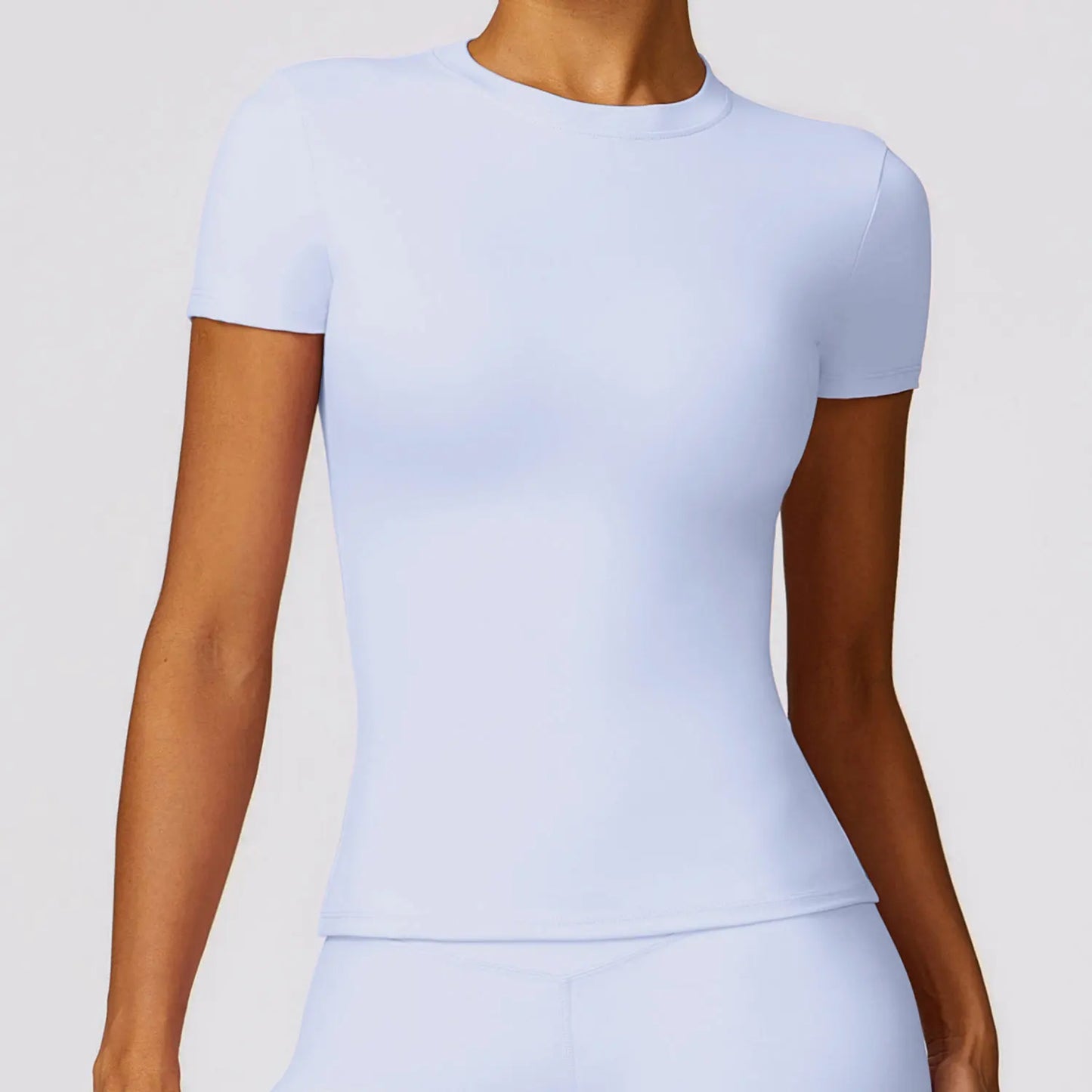 NCLAGEN Damen-Laufsport-T-Shirt, Sommer, kurzärmelig, Rundhalsausschnitt, atmungsaktiv, dehnbar, für Fitnessstudio, Yoga, schlank, Fitness, aktives Top-T-Shirt So ist Leben