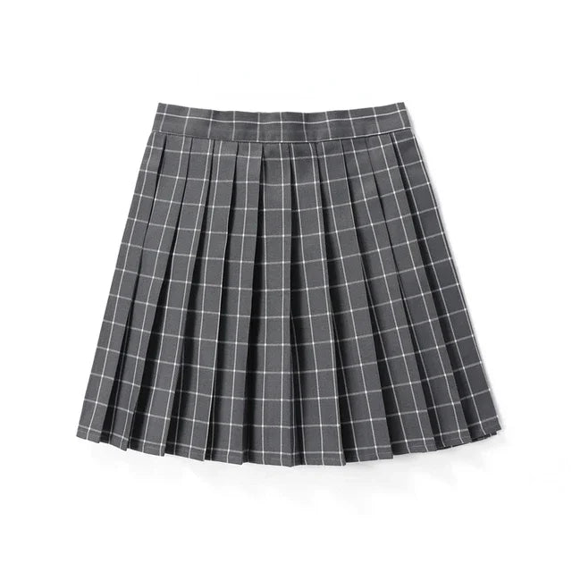 Sommer Frauen Hohe Taille Gefaltete Plaid Röcke Mini Tennis Rock Harajuku JK Japanische Schuluniform Kurze A-Line Mini Rock Mädchen So ist Leben