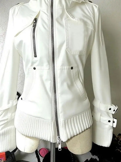 Goth Hoodies Y2k Kleidung 2000er Jahre Vintage Frauen Punk Reißverschluss Winter Mit Kapuze Koreanische Streetwear Harajuku Sweatshirts Mädchen Süße Hoody So ist Leben