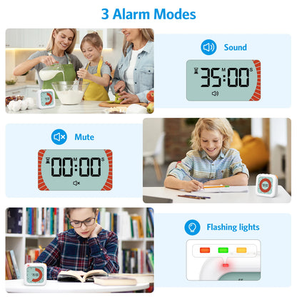 ORIA Visueller Timer, digitaler Countdown-Timer, 60 Minuten, leises Klassenzimmer-Timer-Management-Tool für Zuhause, Schule, Büro, Küche So ist Leben