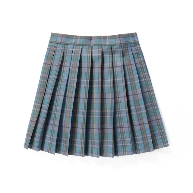 Sommer Frauen Hohe Taille Gefaltete Plaid Röcke Mini Tennis Rock Harajuku JK Japanische Schuluniform Kurze A-Line Mini Rock Mädchen So ist Leben