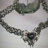 Punk Schmuck Dorn Stern Kristall Herz Halskette Koreanische Mode DIY Goth Anhänger Halskette für Frauen Egirl Zubehör Grunge Rock - So ist Leben
