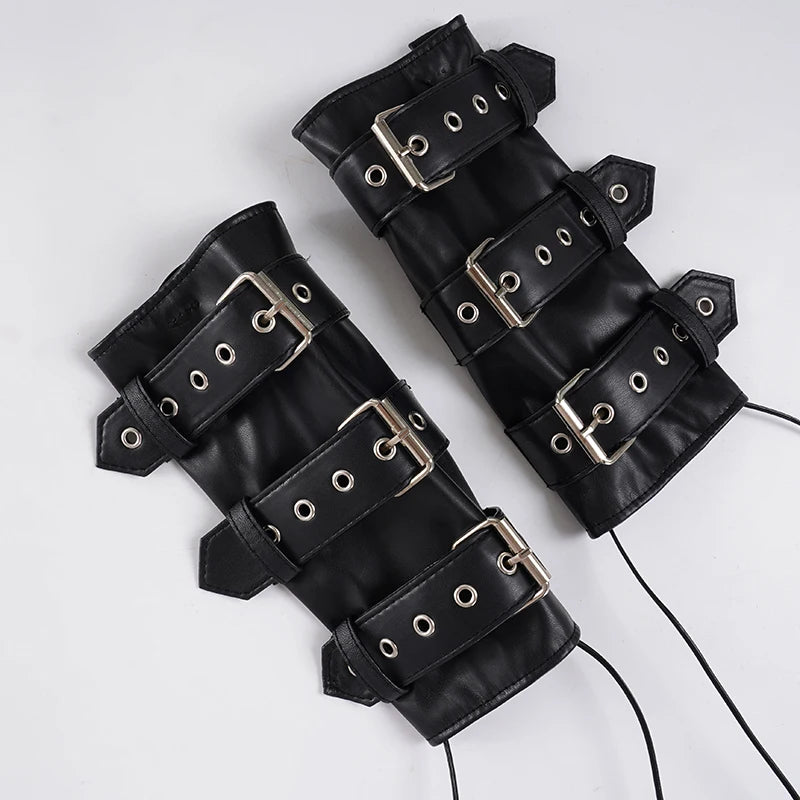 SUCHCUTE Retro Punk Pu Leder Weste Mit Hülse Abdeckung Frauen Gothic Schwarz Ärmelloses Rollkragen Top Y2k Metall Dekorative Kleidung So ist Leben