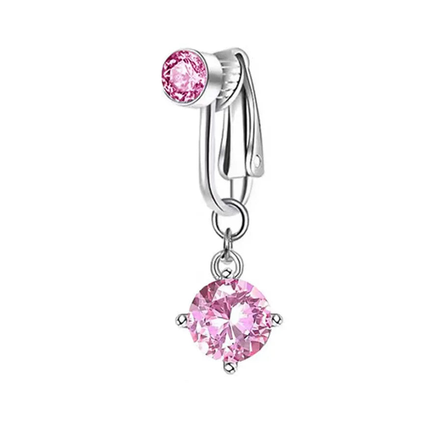 Clip On Bauchnabelring Schmetterling Kupfer Zirkon Rosa Fake Bauchnabelpiercing Nabelschnur Nabel Körperschmuck Trendiger Modestil So ist Leben