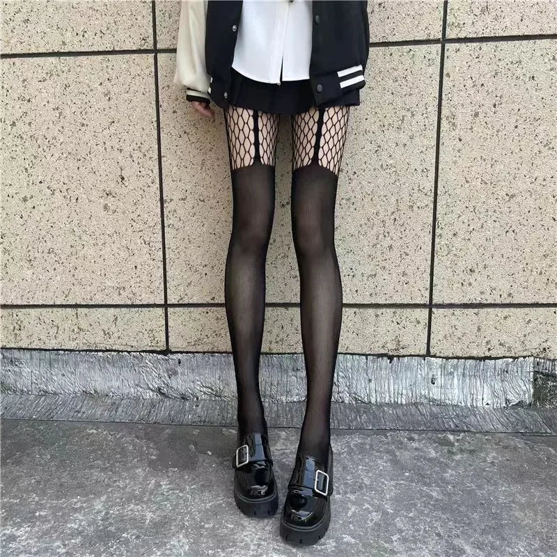 Klassische Lolita Höhlte Heraus Spitze Mesh Strümpfe Mit Flachem Boden Strumpfhosen Frauen Sexy Japanische Mädchen Gothic Punk Retro Spinne Web Strumpfhosen So ist Leben